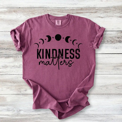 Kindness Matters T-Shirt, Moon Phases Celestial Design, Witchy Positivity Tee