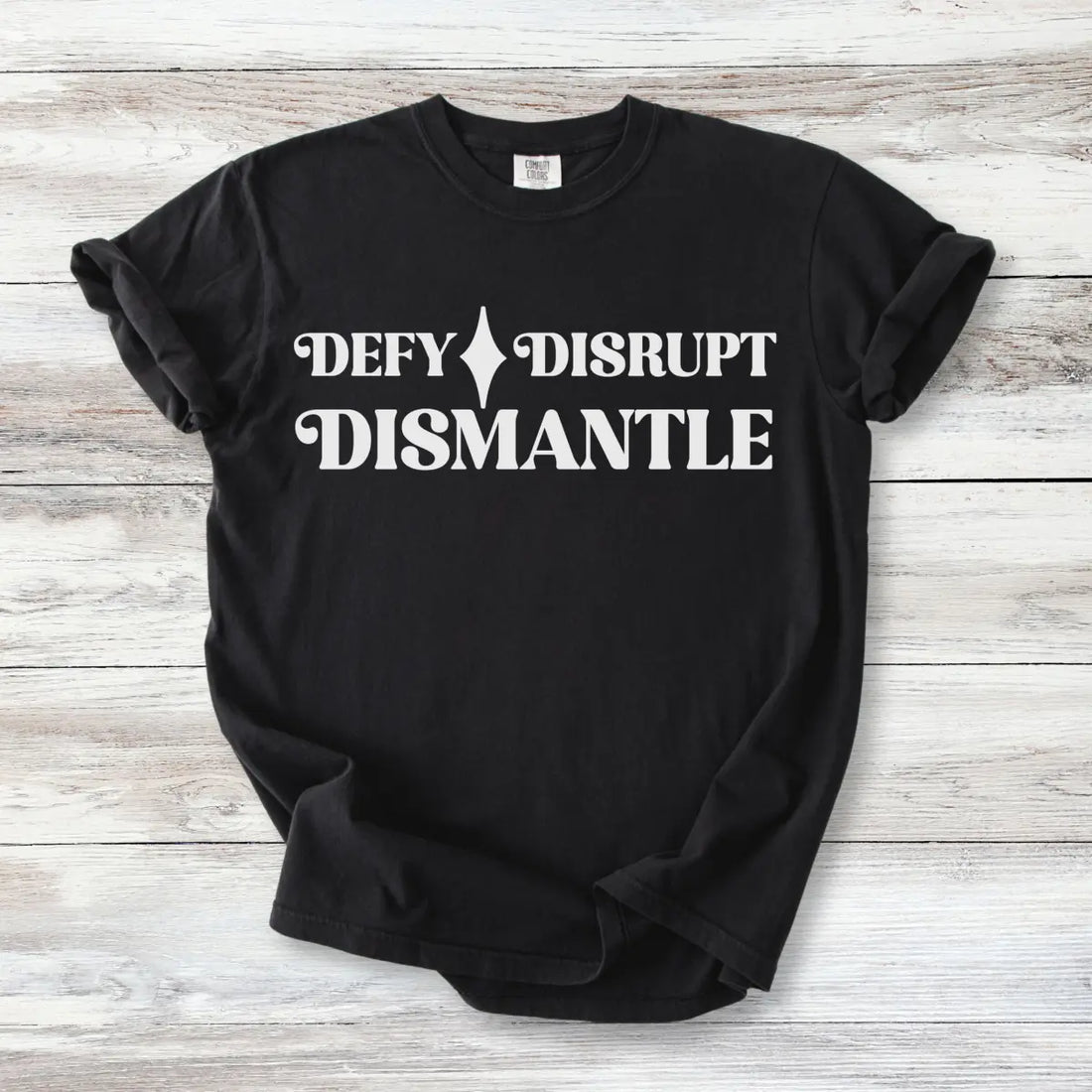Defy Disrupt Dismantle Shirt, Minimalist Activist Tee