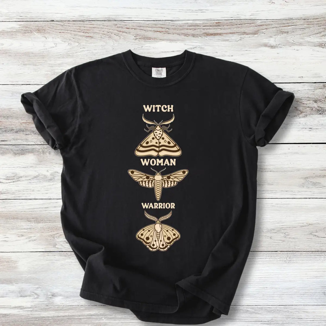 Witch Women Warrior Tshirt, Moth Graphic Tee