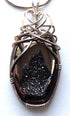 Black Drusy Pendant - Front View