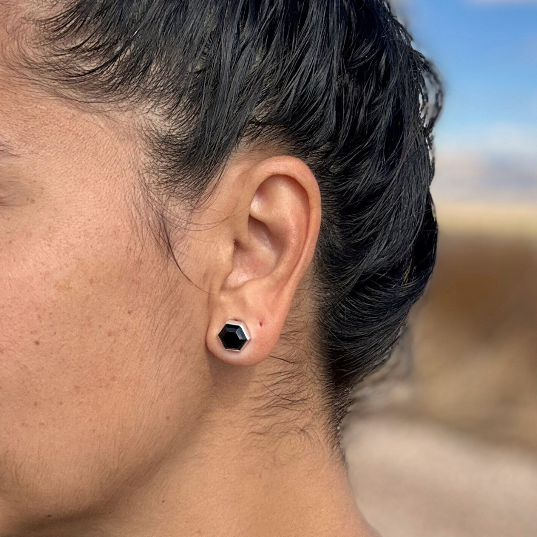 Black Onyx Stud Earrings