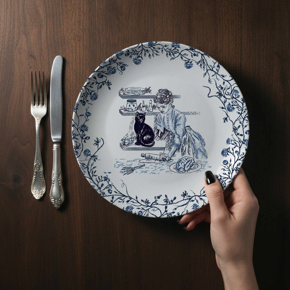 Domestic Zombie Baking Brain Pie Plate, Delft