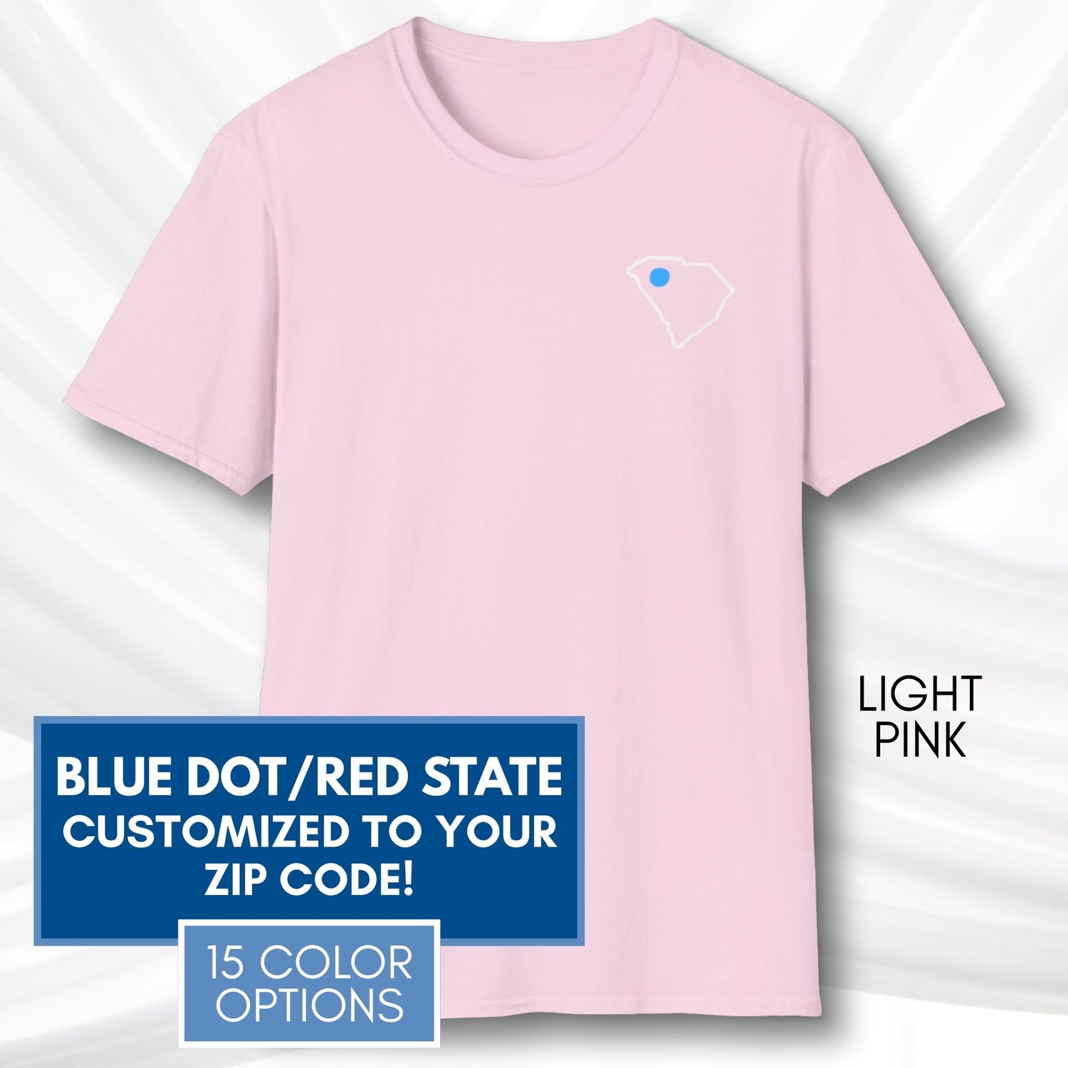 blue-dot-red-state-custom-unisex-tee-shirt-tshirt-democratic-activist-apparel-light-pink