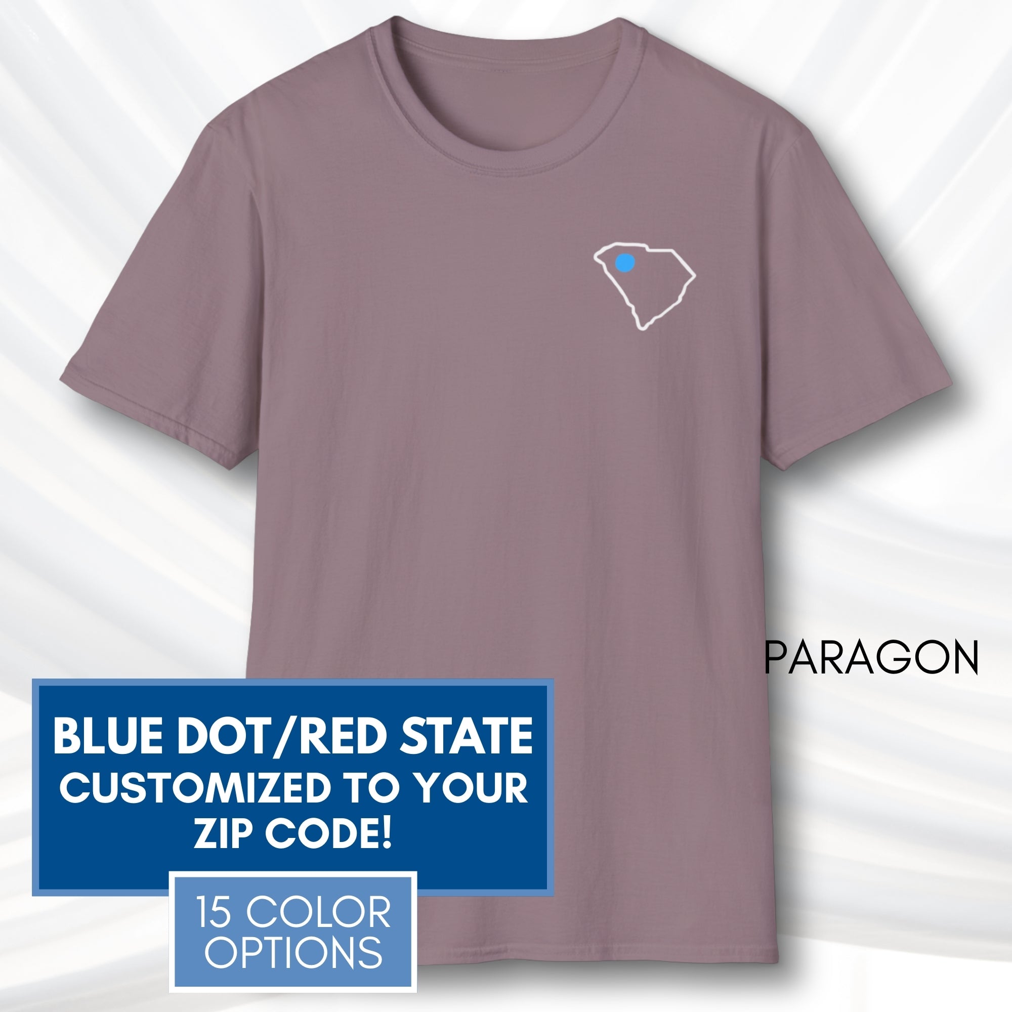 blue-dot-red-state-custom-unisex-tee-shirt-tshirt-democratic-activist-apparel-paragon