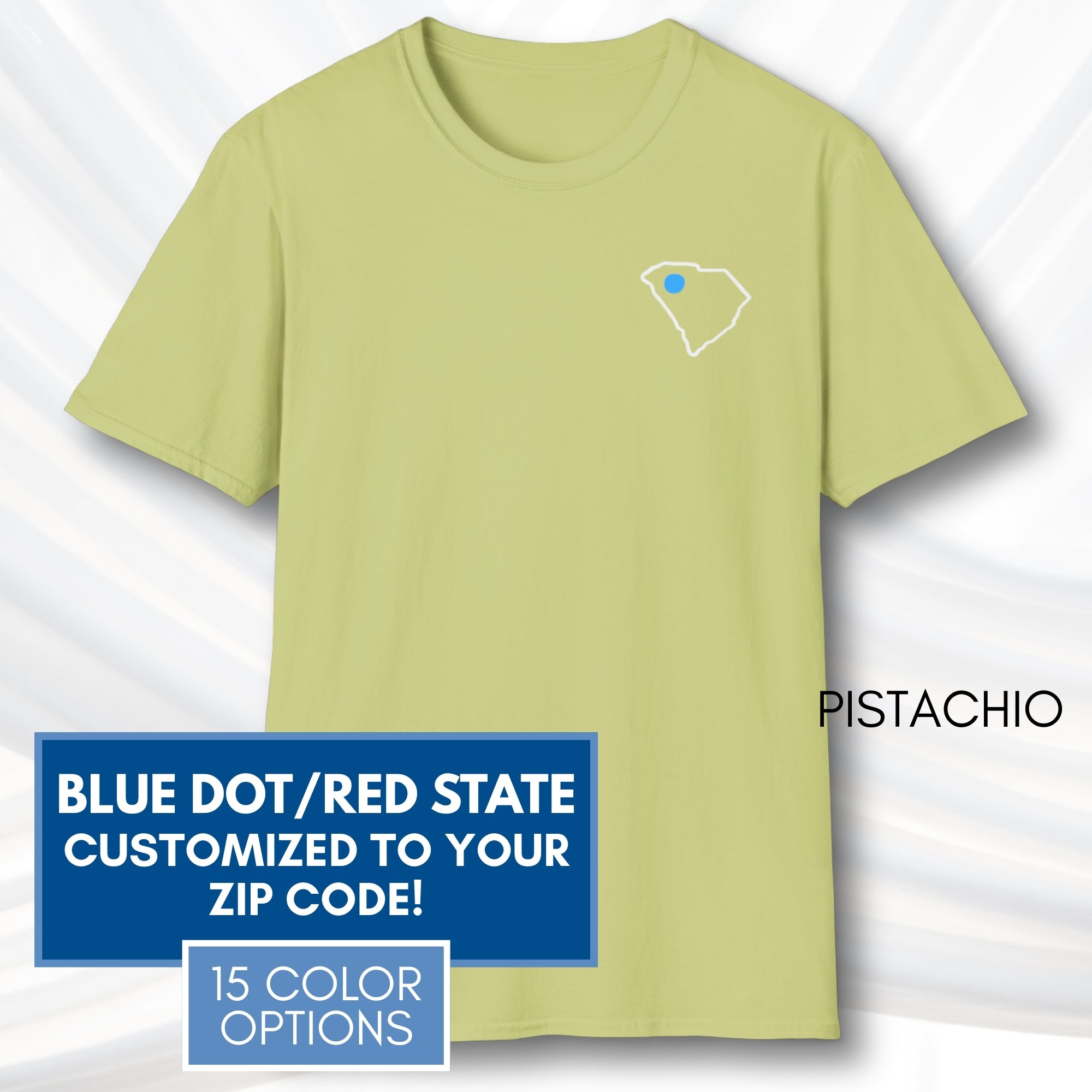 blue-dot-red-state-custom-unisex-tee-shirt-tshirt-democratic-activist-apparel-pistachio
