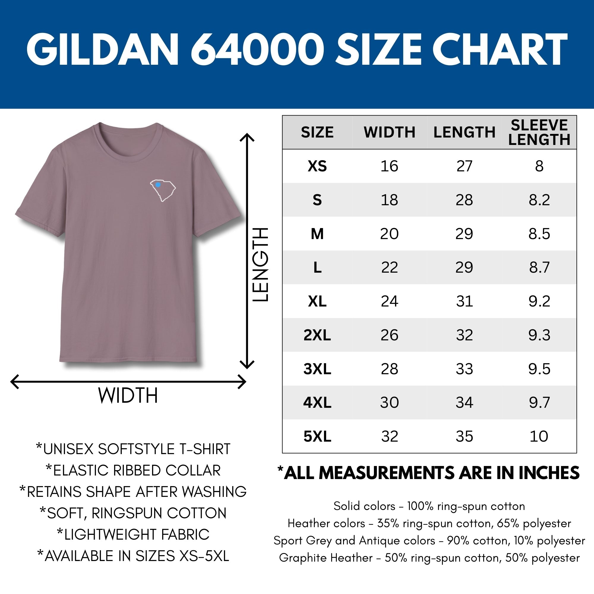 blue-dot-red-state-custom-unisex-tee-shirt-tshirt-democratic-activist-apparel-size-chart