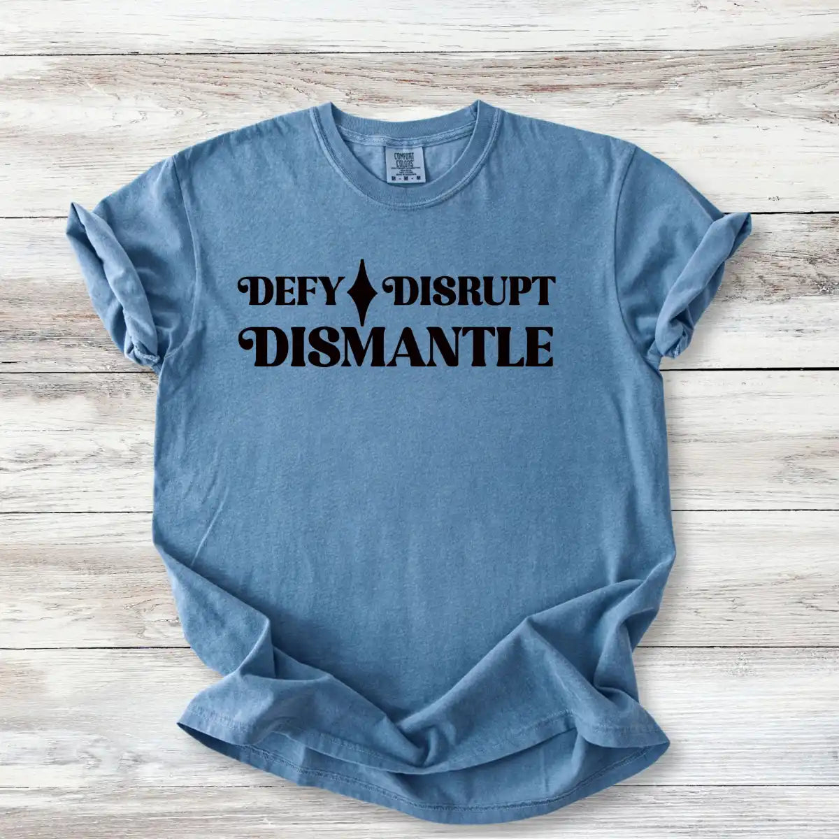 Defy Disrupt Dismantle Shirt, Minimalist Activist Tee
