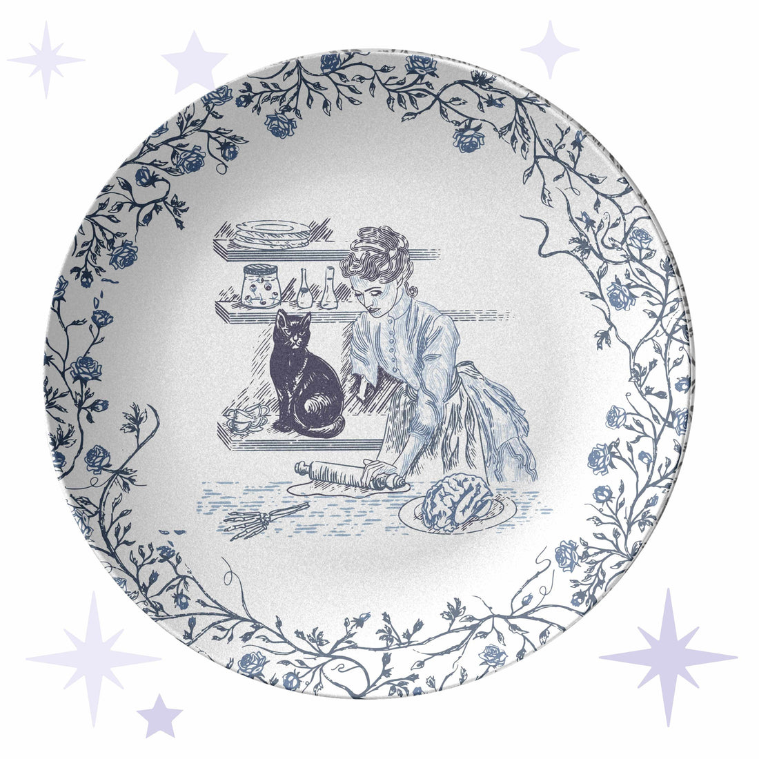 Domestic Zombie Baking Brain Pie Plate, Delft