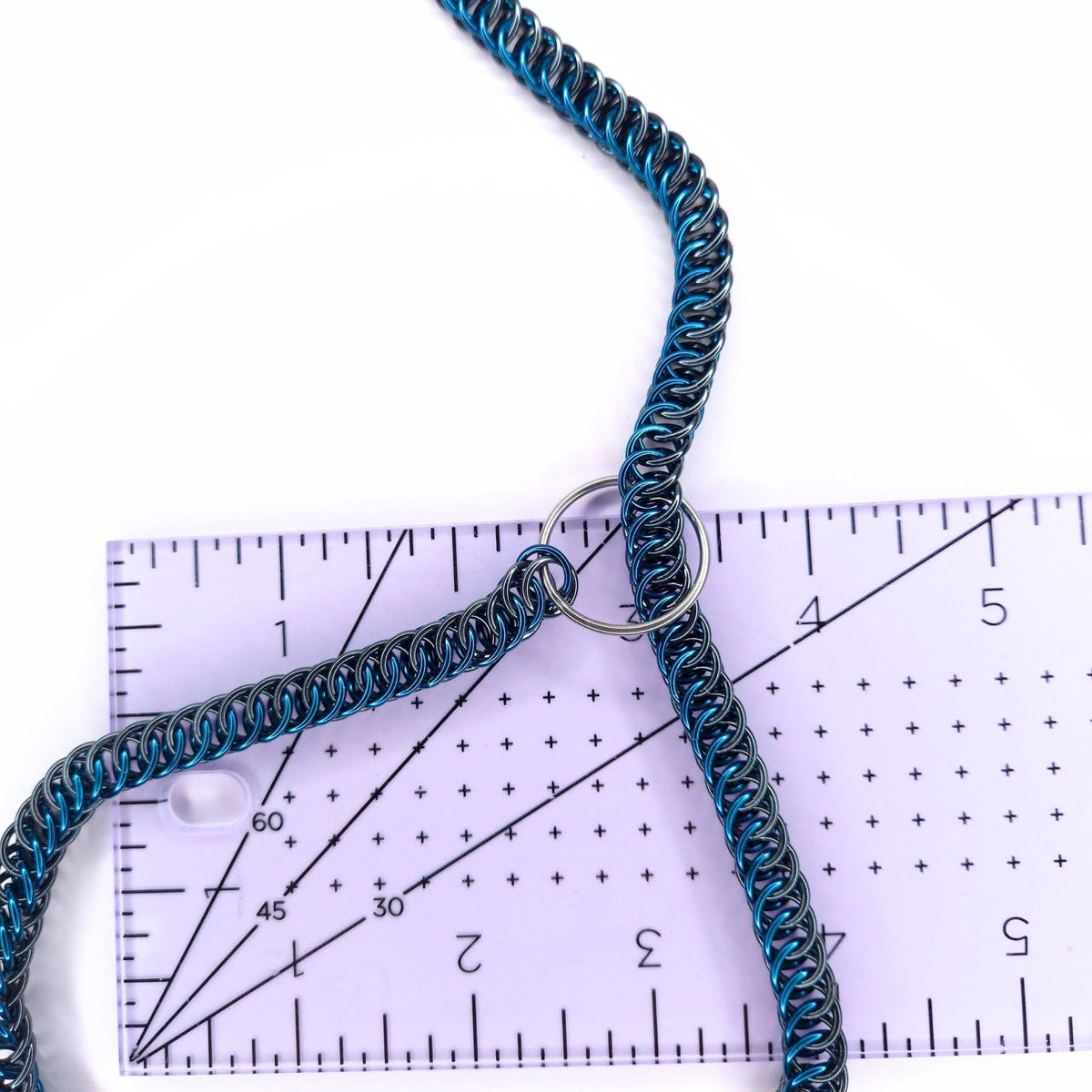 Half Persian Lariat Necklace - Anodized Aluminum Chainmaille Day Collar