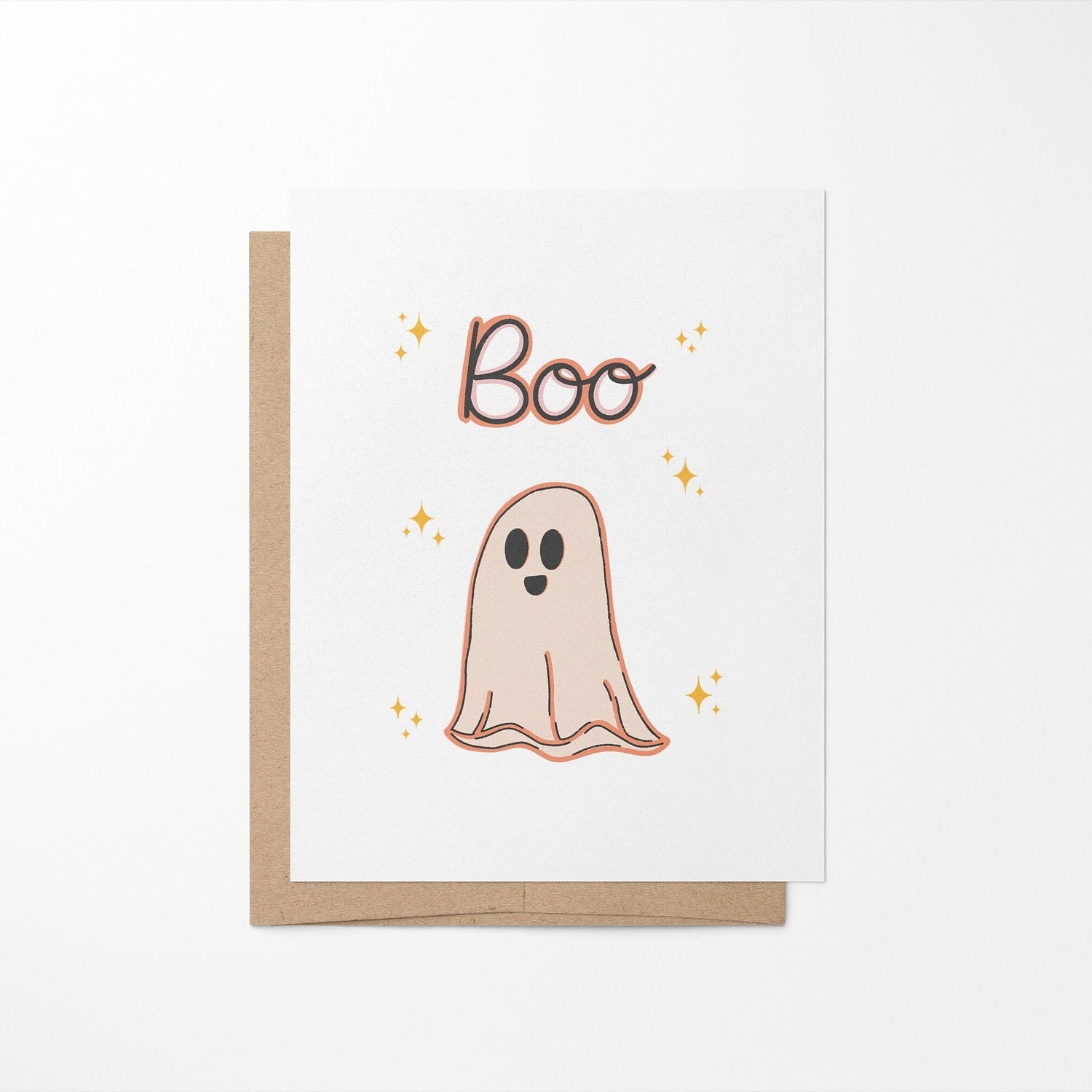 BOO Ghost halloween card - MangoIllustrated - Greeting Cards