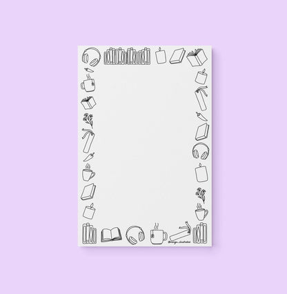 Book doodles color - in notepad - MangoIllustrated - Notepad