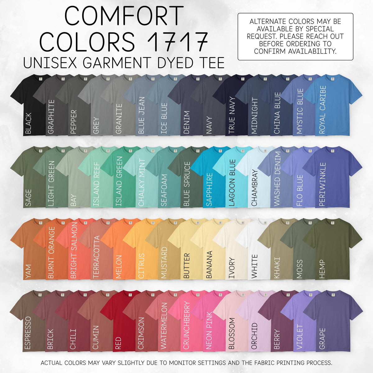 books-over-bots-unisex-graphic-tee-literary-pro-library-anti-ai-data-centers-statement-tshirt-comfort-colors-color-chart