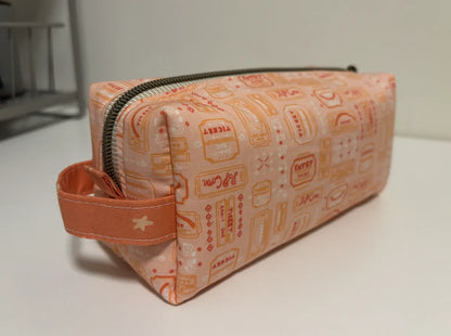 Boxy Zipper Pouch with Handle | Makeup or Travel Bag