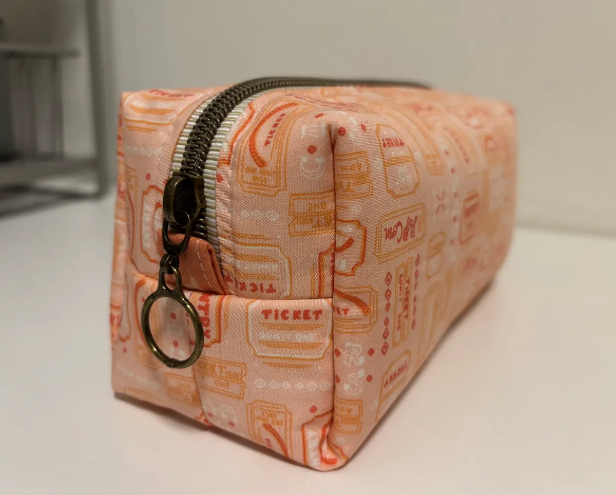 Boxy Zipper Pouch with Handle | Makeup or Travel Bag