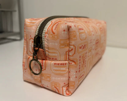 Boxy Zipper Pouch with Handle | Makeup or Travel Bag