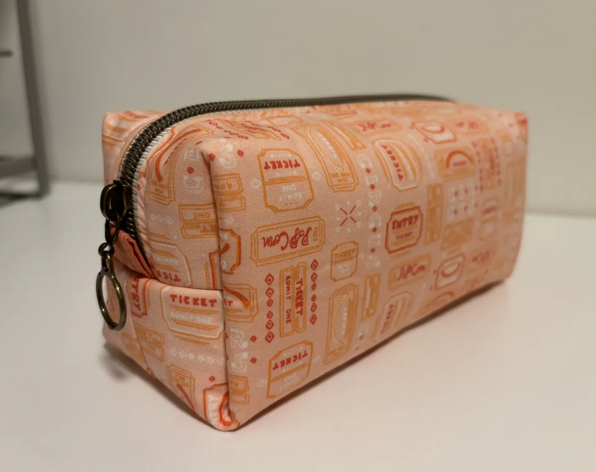 Boxy Zipper Pouch with Handle | Makeup or Travel Bag