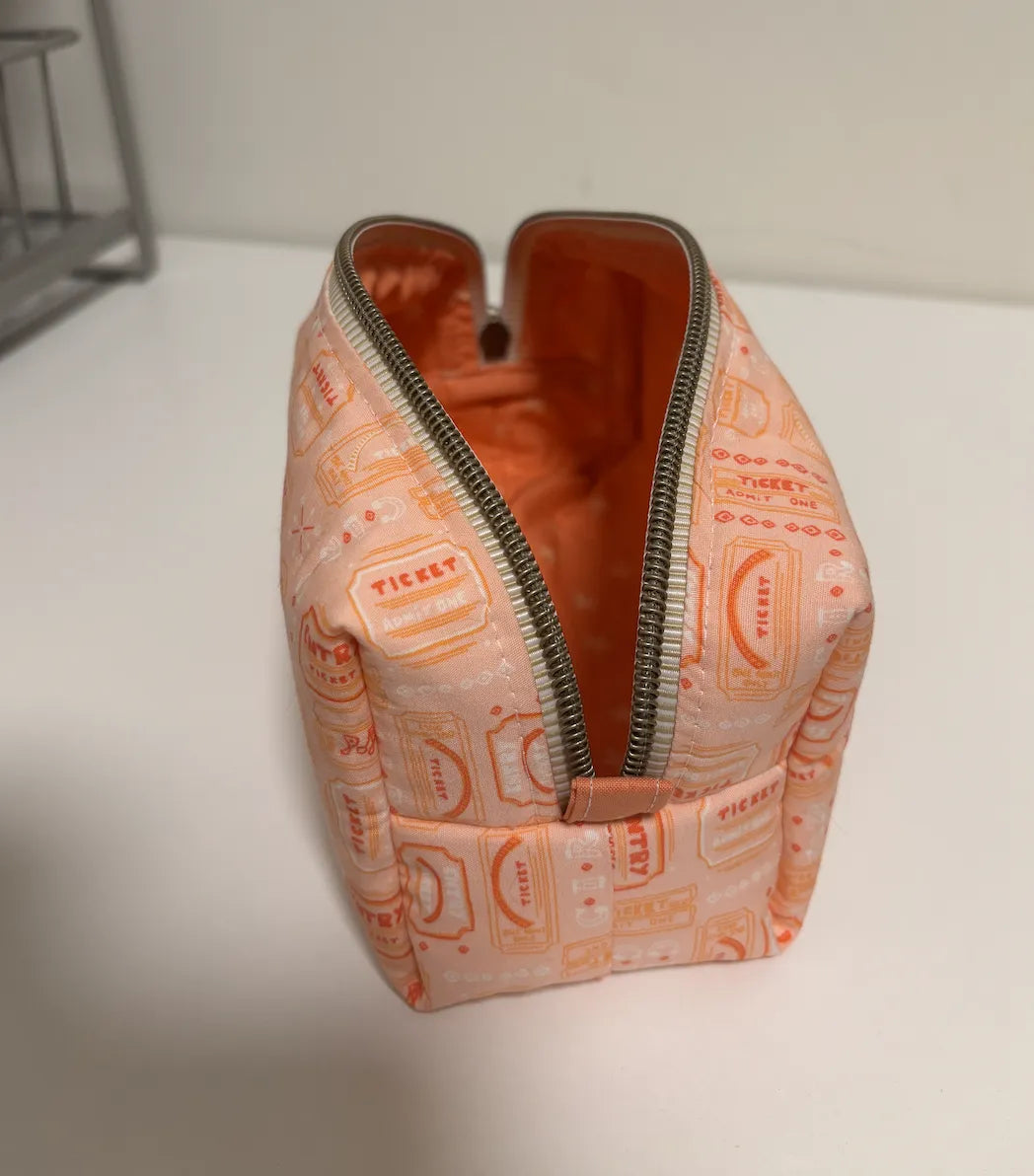 Boxy Zipper Pouch with Handle | Makeup or Travel Bag