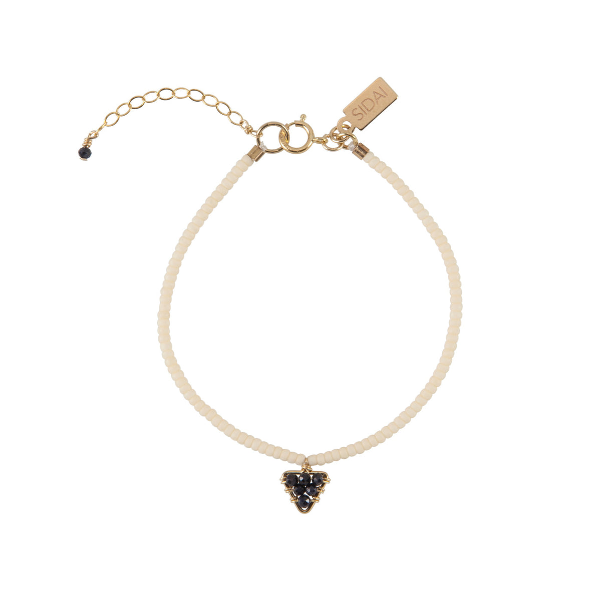 Triangle Gemstone Charm Beaded Bracelet