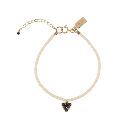 Triangle Gemstone Charm Beaded Bracelet