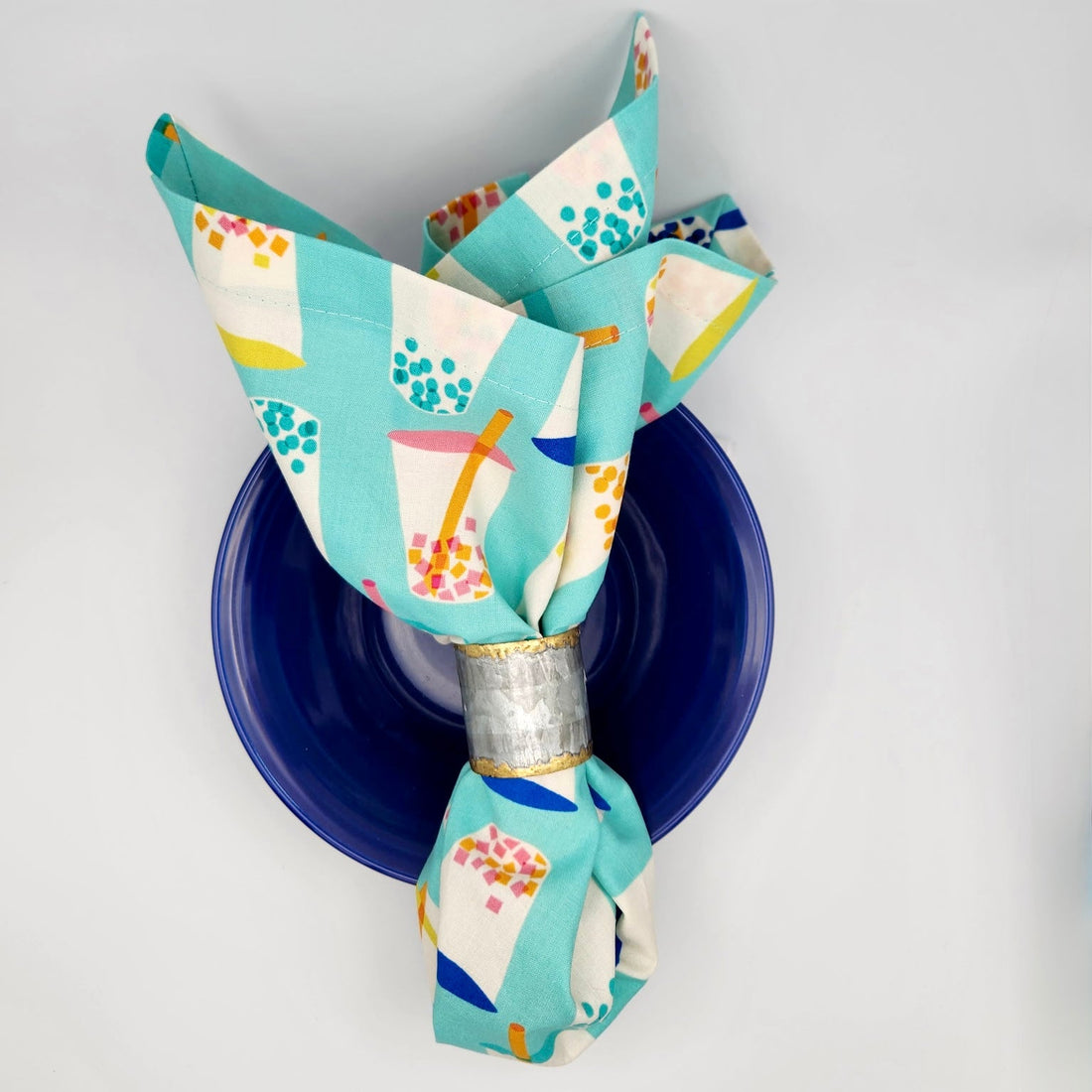 100% Cotton Napkins - Set of 2 -  Bubble Tea
