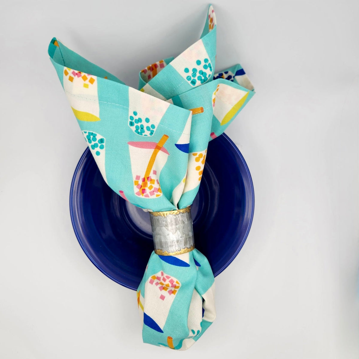 100% Cotton Napkins - Set of 2 -  Bubble Tea