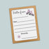 The image is a greeting card with a snowflake design and a pair of skates on the top left corner. The card has a blank space for a message and a blank space for a recipient&