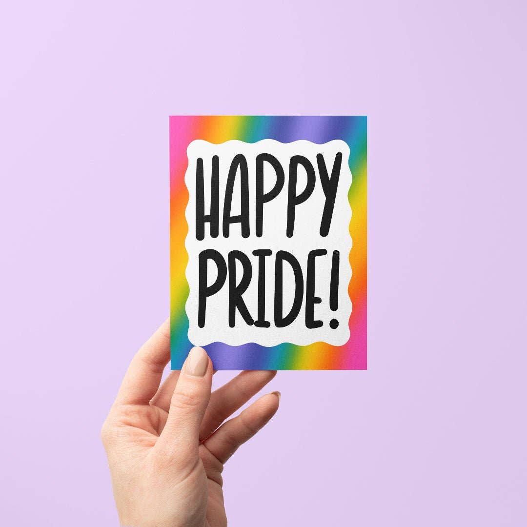 Hand holding a card with &