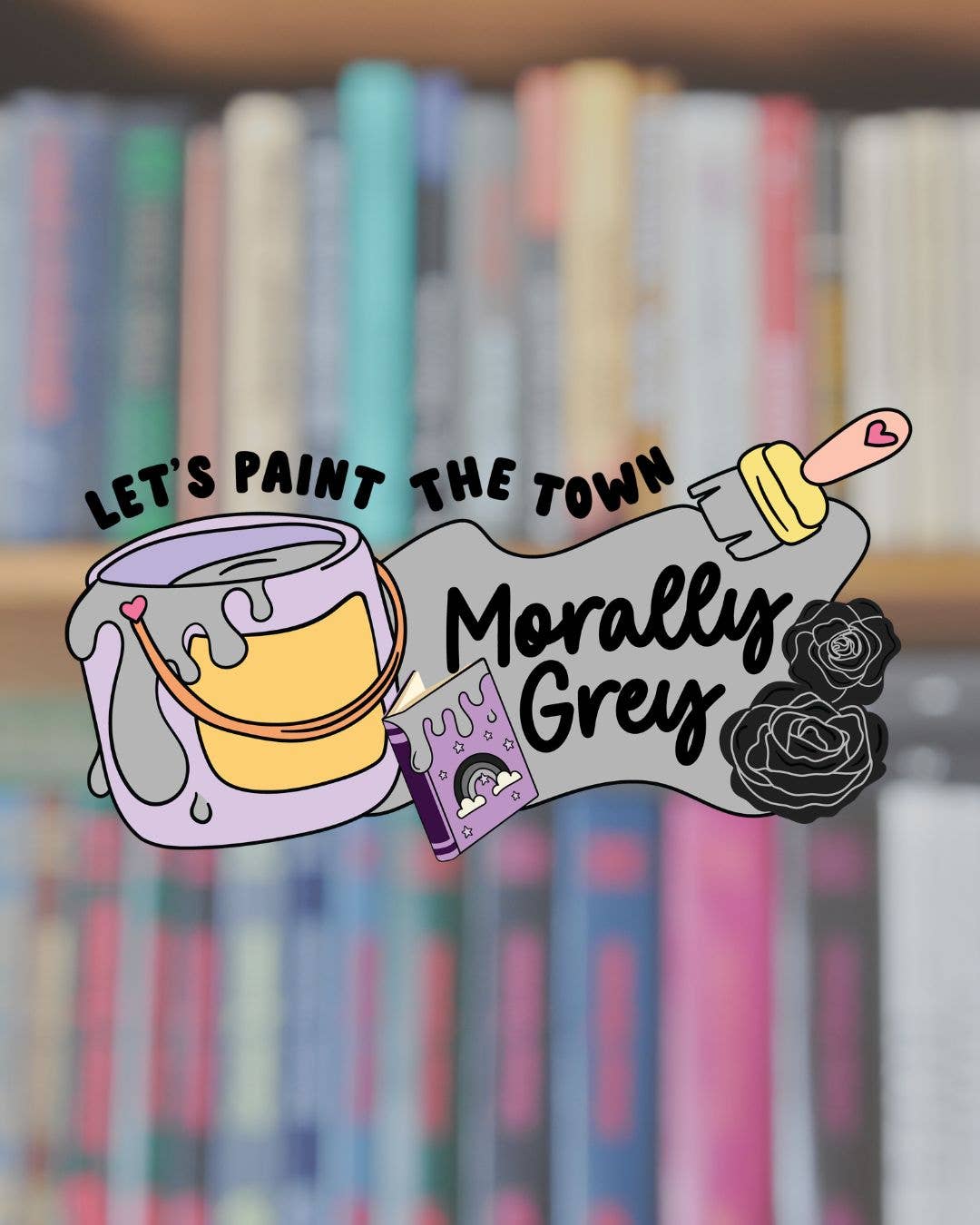 Illustration of a paintbrush and palette with text &