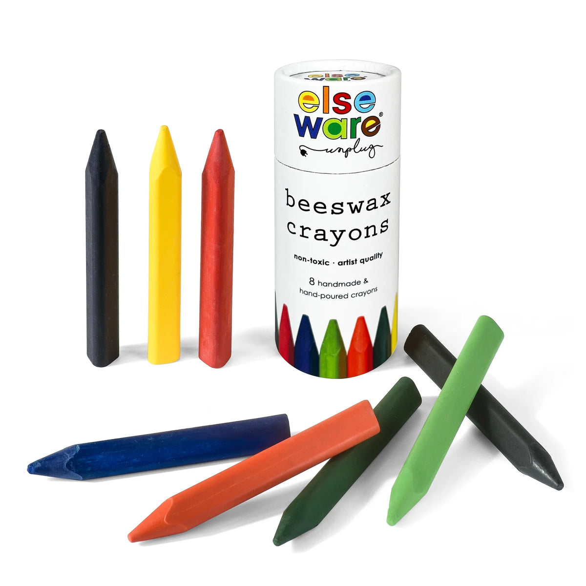 Beeswax Crayons - Triangle - 8 Natural &amp; Non-Toxic Colors