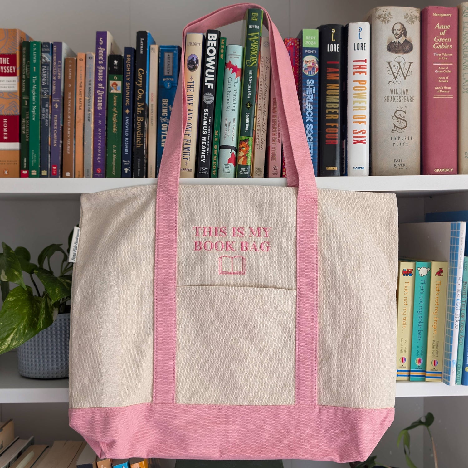 This is My Book Bag Embroidered Tote Bag