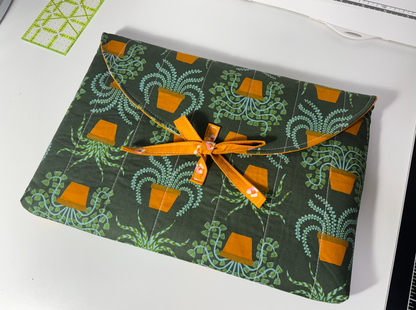 Quilted Laptop Case with Tie Close