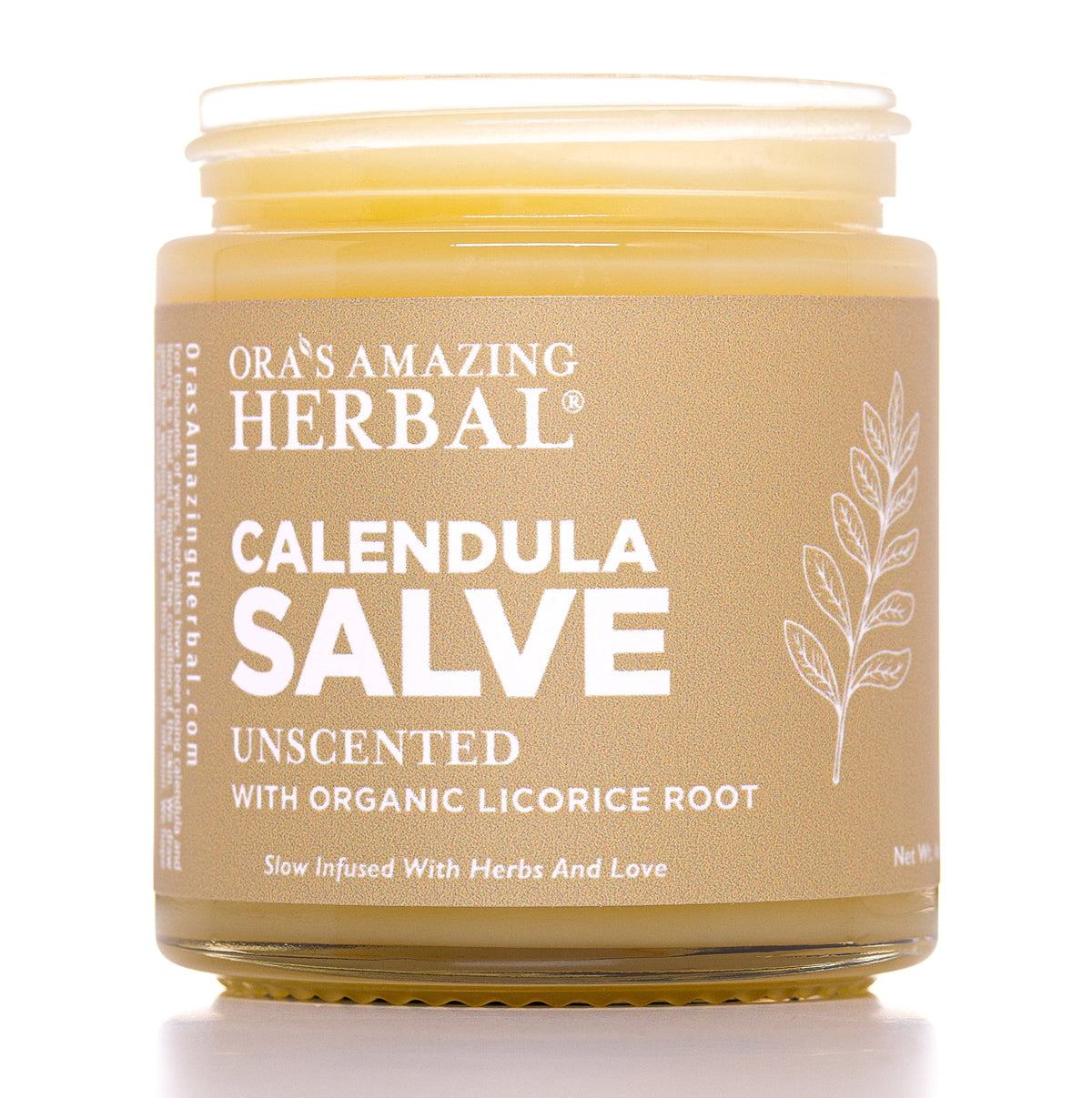 Calendula Cream Salve White Background 4oz Jar