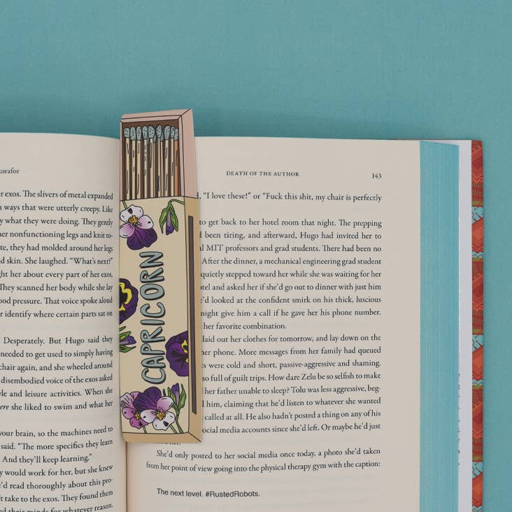 Zodiac Matchbox Bookmarks | Die-Cut Floral Astrology Bookmarks