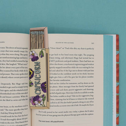 Zodiac Matchbox Bookmarks | Die-Cut Floral Astrology Bookmarks