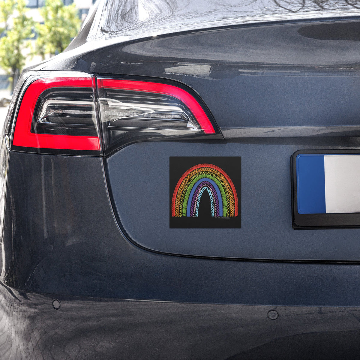 Fiber Arts Rainbow Car Magnet