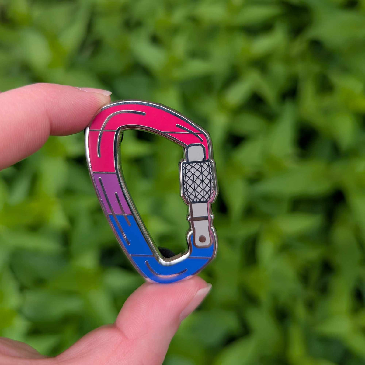 Bi Carabiner hard enamel pin