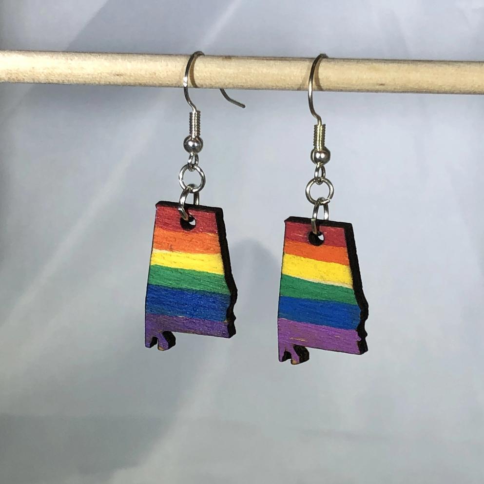 LGBTQIA+ Alabama State Pride Dangle Earrings | Cate&
