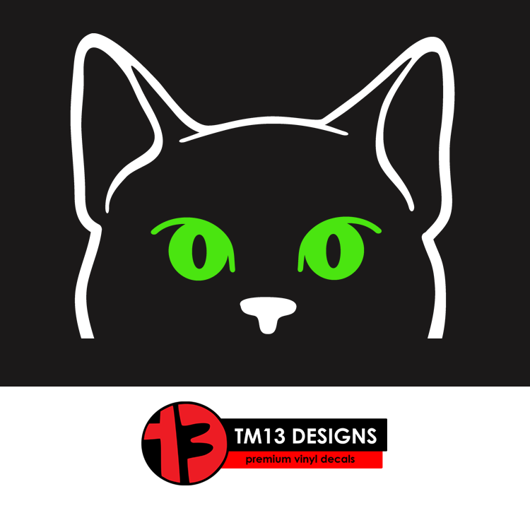 Cat Peeper Vinyl Decal - Eye Color Options!