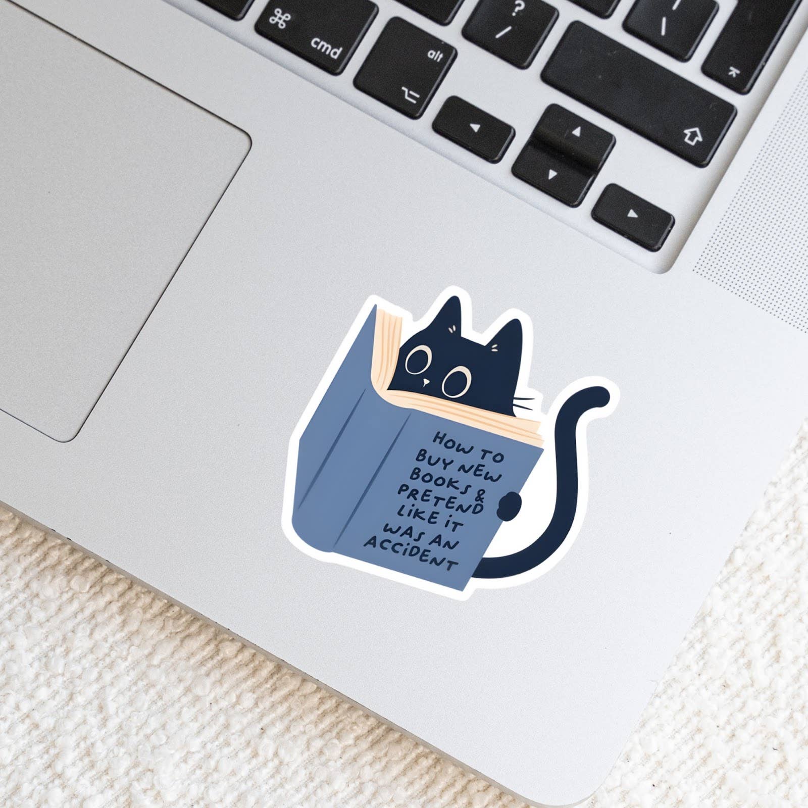 How To Buy New Books Sticker | Funny Cat Reader Sticker