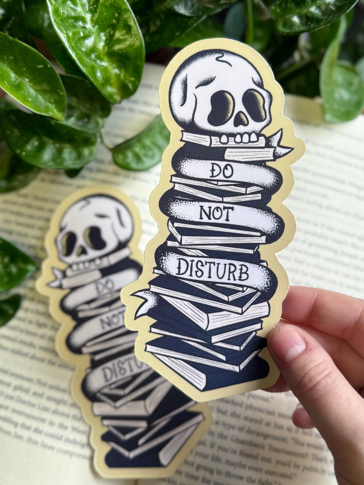 Do Not Disturb Bookmark | Skull Book Lover Laminated Bookmark