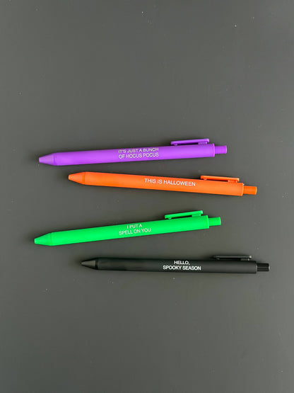 Spooky Season Pen Set | Halloween Black Ink Pens
