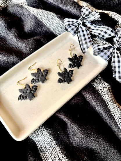 Happy Bat Earrings | Polymer Clay Halloween Earrings