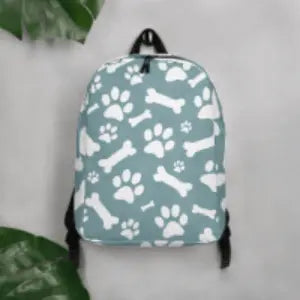 Bones and Paws Teal Minimalist Backpack - 4Legz