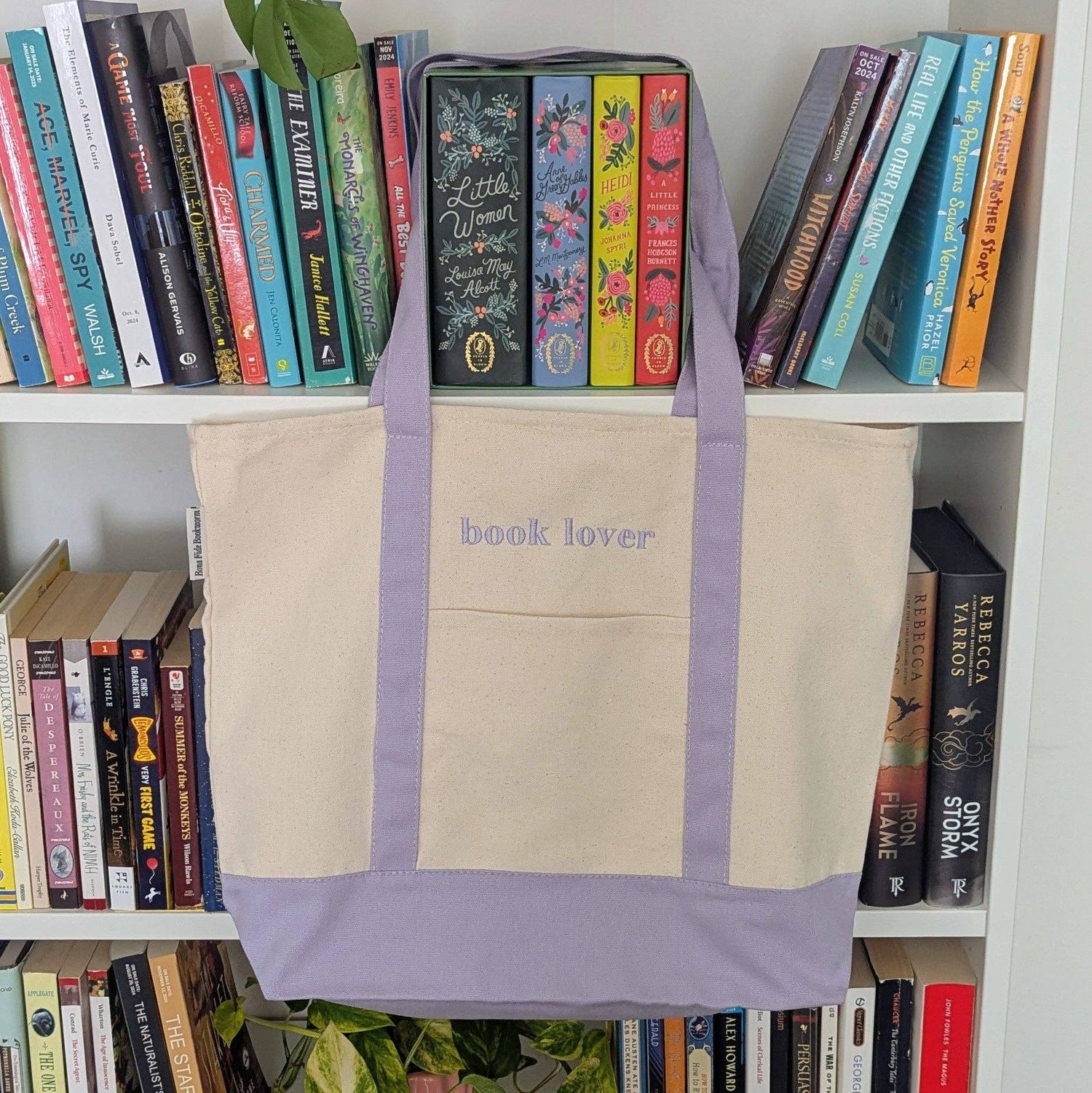 Book Lover Embroidered Tote Bag