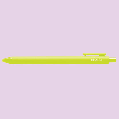 Lime green pen with &