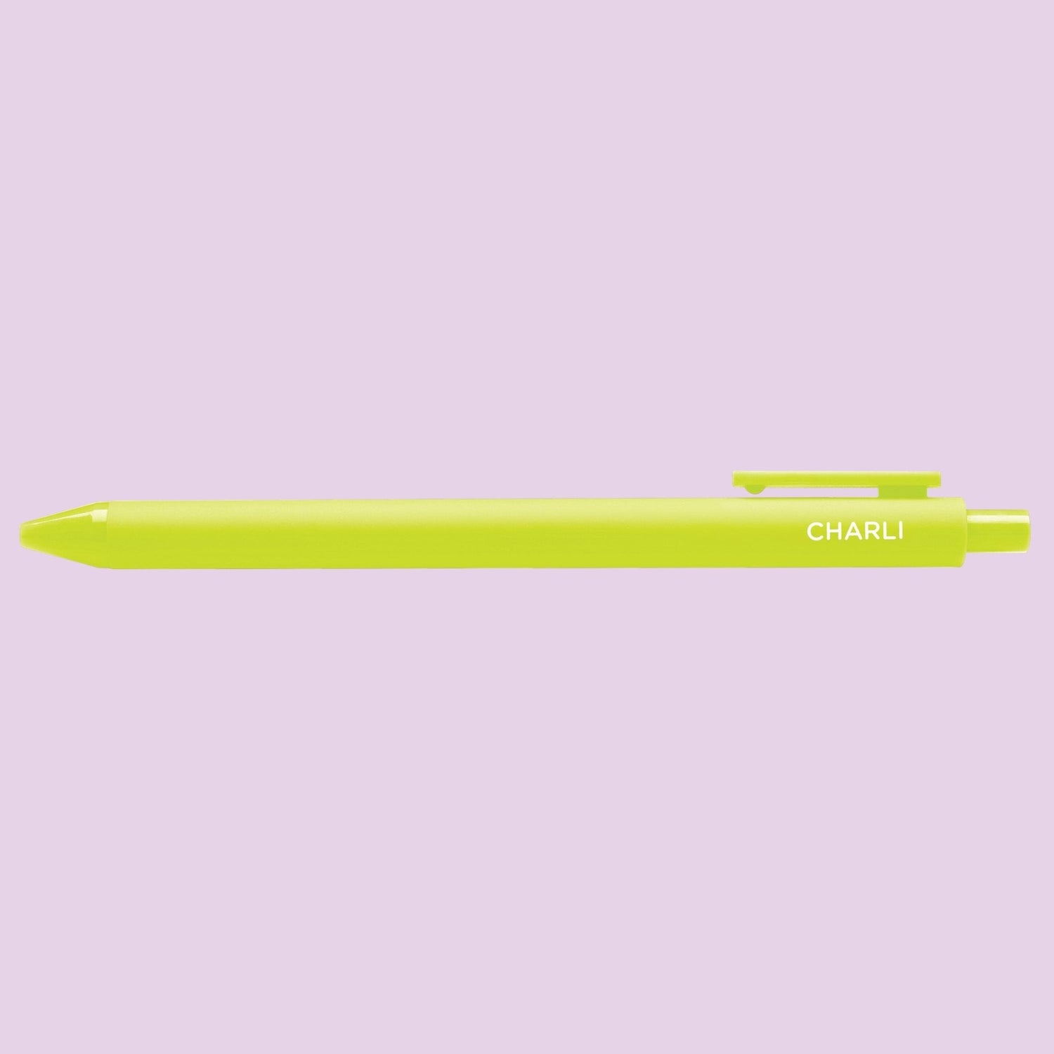 Lime green pen with &