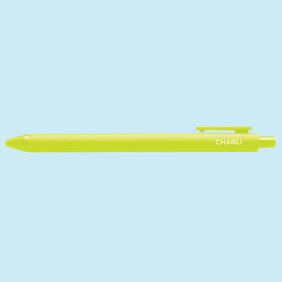 Lime green pen with &