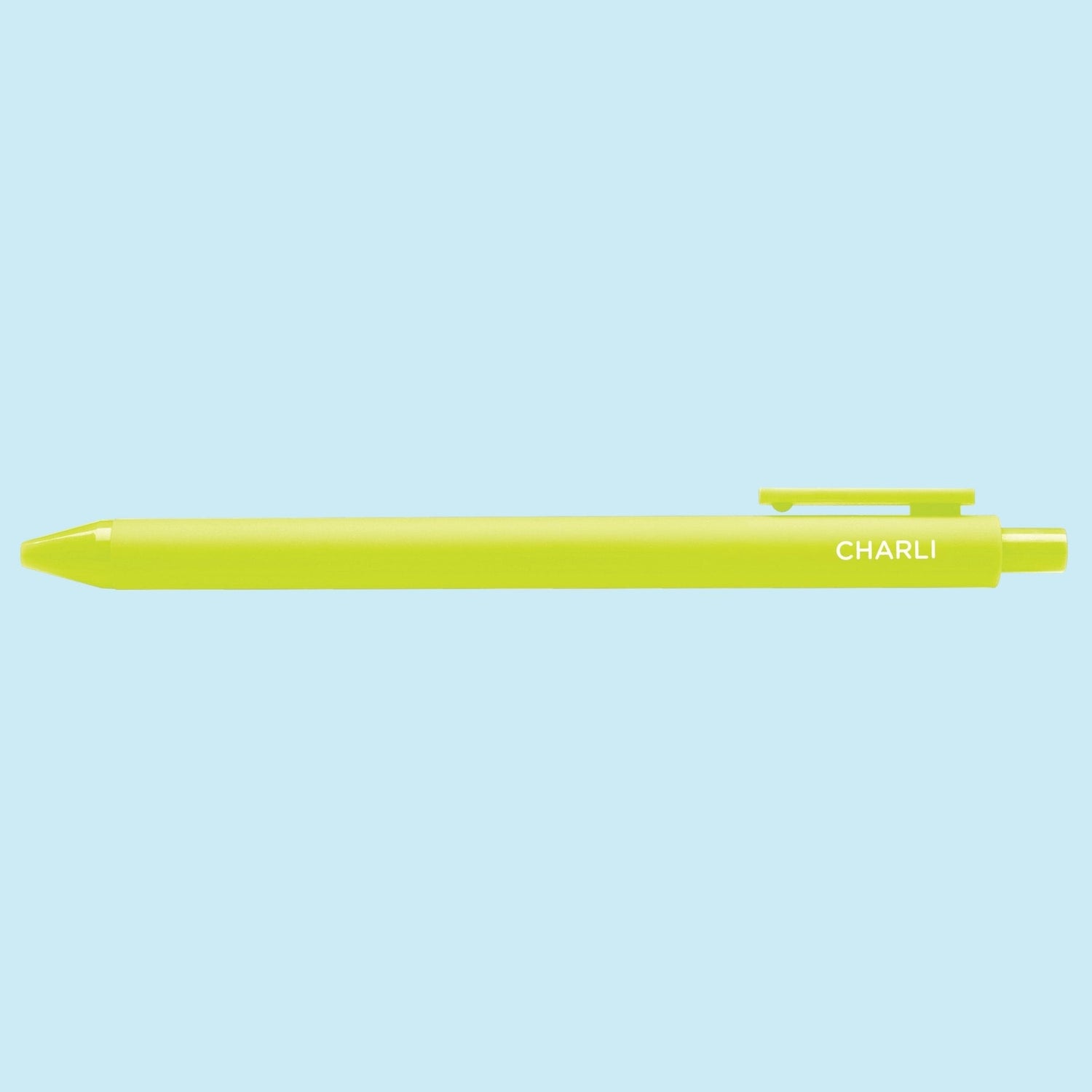 Lime green pen with &