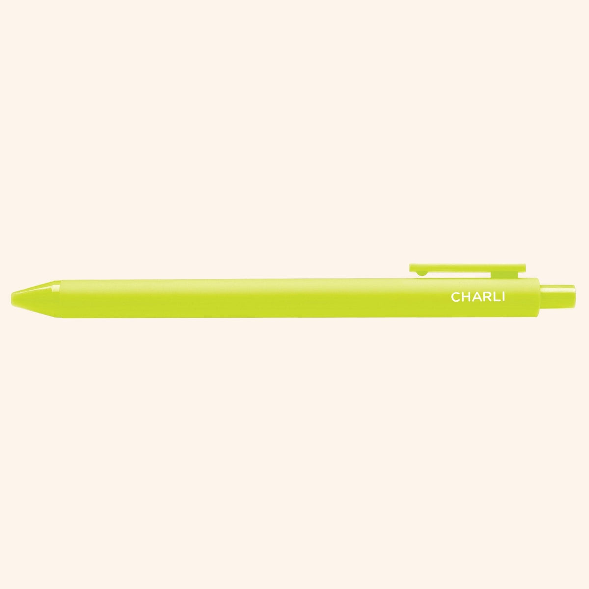Lime green pen with &