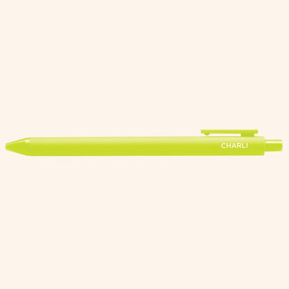 Lime green pen with &